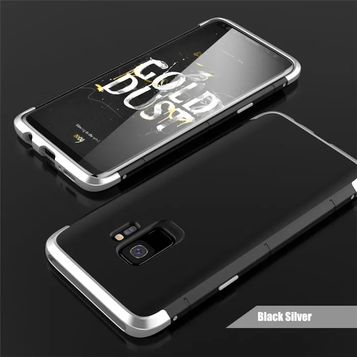 Роскошный брендовый BOBYT Note9, алюминиевая металлическая рамка+ PC жесткий защитный противоударный чехол для samsung S9 S8 Plus Note 9 8 чехол - Цвет: silver black