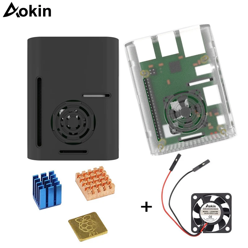 Raspberry Pi 3 Model B + ABS Чехол черный прозрачный пластиковый корпус крышка оболочка