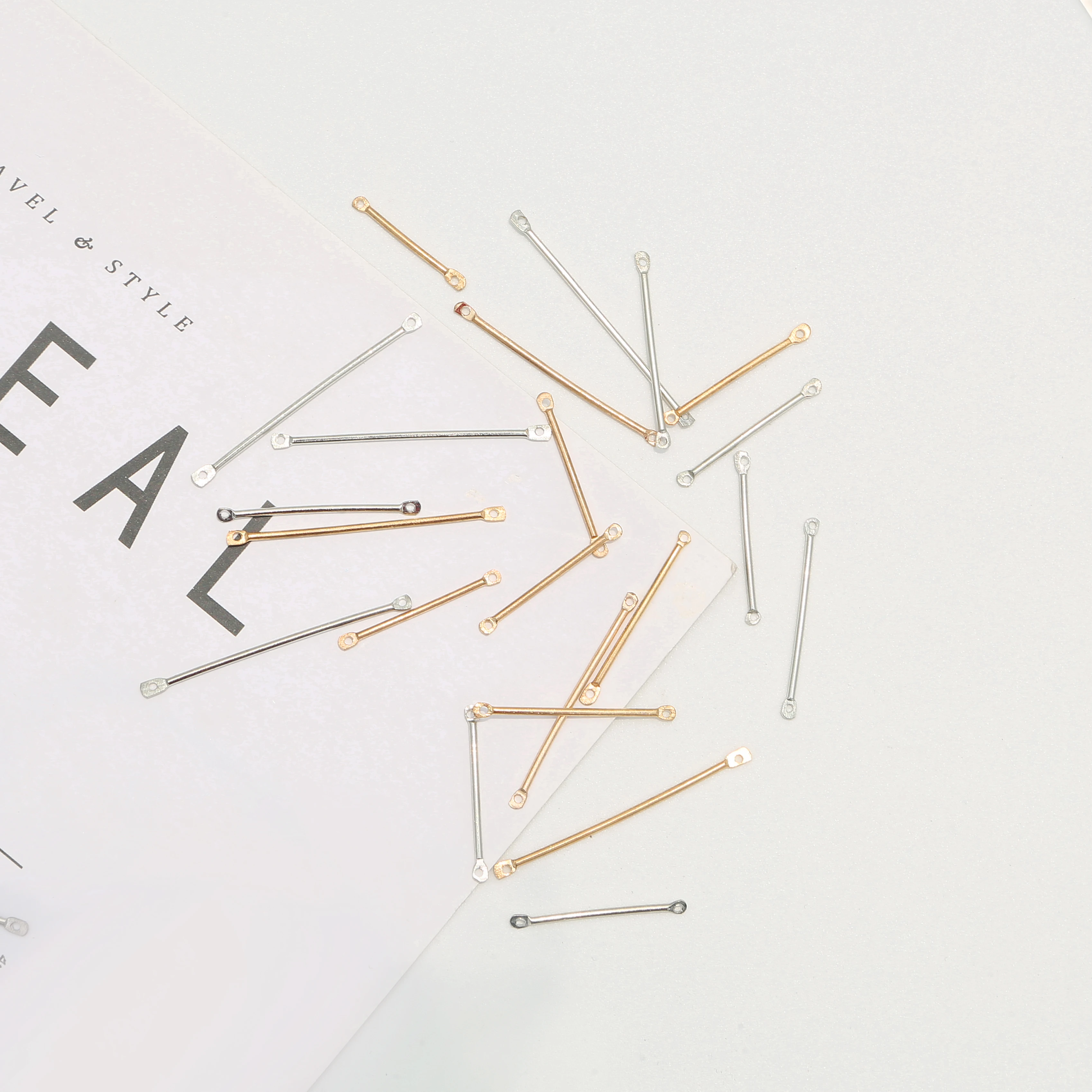 Металлические серьги-гвоздики с двумя отверстиями 50 шт. | Украшения и аксессуары