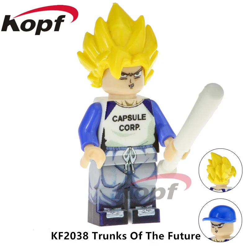 KF2038WithoutBox KF2051 строительные Боки Dragon Ball Z рисунок Золотой Freiza Krilin General Bule Future трусы кирпичи экшн подарок для детей игрушки - Цвет: KF2038WithoutBox