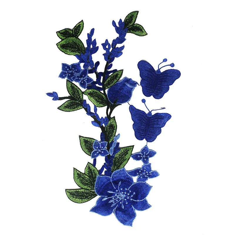 1 шт. Цветочная бабочка аппликация кружевная вышивка отделка Скрапбукинг кружева