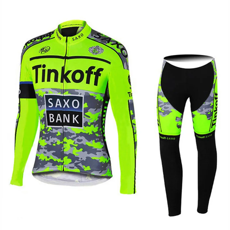 Tinkoffing Pro Велоспорт Джерси комплект с длинным рукавом дышащий MTB велосипед одежда Одежда для велоспорта Ropa Maillot Ciclismo - Цвет: Jersey And Pants