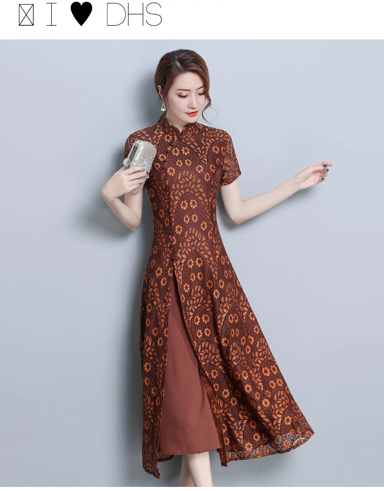 Вьетнам Ао Дай азиатской одежды традиционные кружева qipao платья