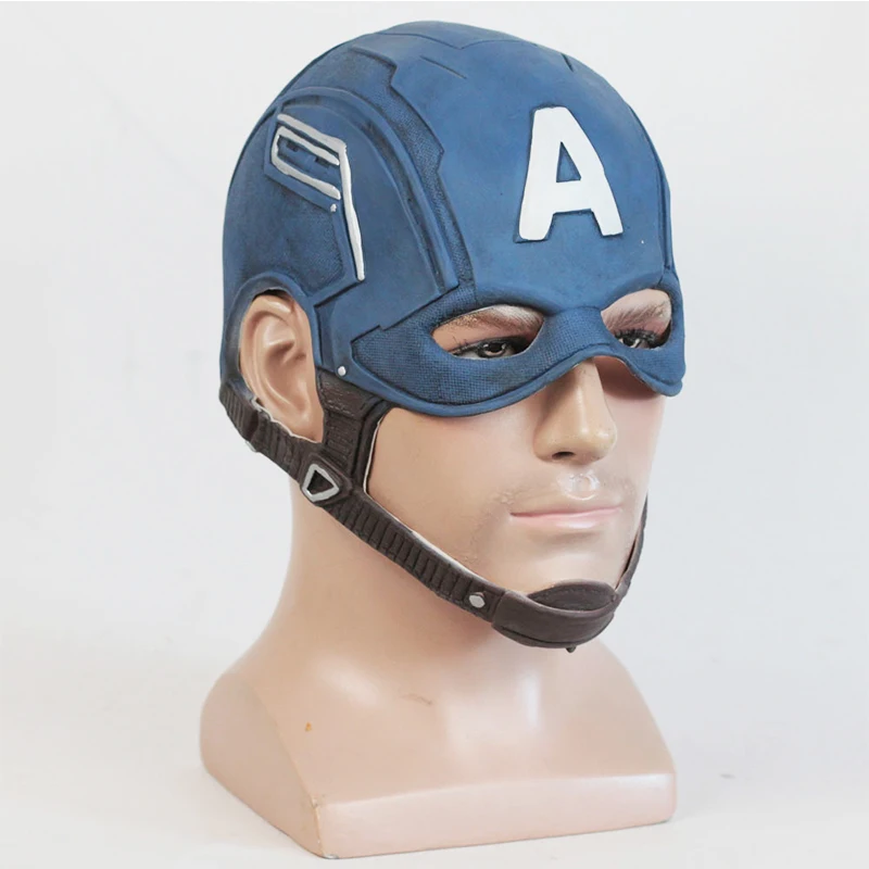 Мстители эндшпиль Капитан Америка маска Косплэй Steven Rogers супергероя латексный шлем Marvel Хэллоуин вечерние опора