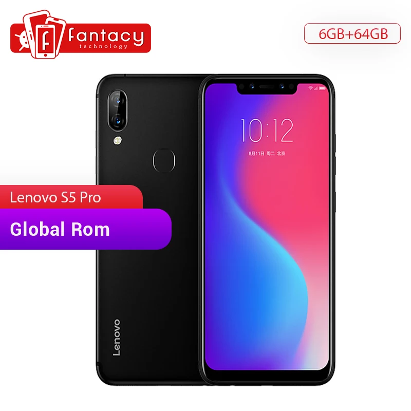 Смартфон lenovo S5 Pro с глобальной прошивкой, 6 ГБ, 64 ГБ, Восьмиядерный процессор Snapdragon 636, 6,2 дюйма, 20 МП, четырехъядерный процессор, 4G, мобильный телефон QC3.0
