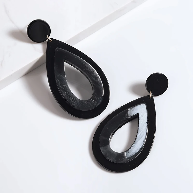 Винтажные серьги из смолы красочные с большими каплями воды женские богемные