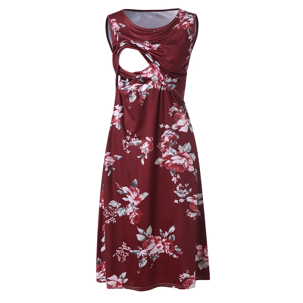 Женское платье без рукавов для беременных кормления Пляжное Платье одежда