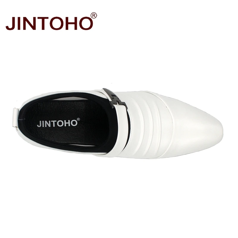 Туфли JINTOHO мужские с острым носком брендовые официальные туфли без застежки