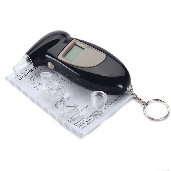 Цифровой алкотестер с ЖК дисплеем 10 Мундштуков|digital breathalyzer|alcohol testerbreath analyzer |