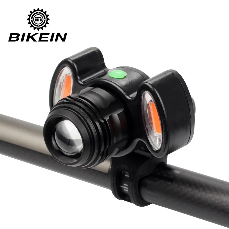 BIKEIN горный велосипед Водонепроницаемый светодиодный фары на руле USB зарядка Ночная езда световая сигнализация для велосипеда оборудование