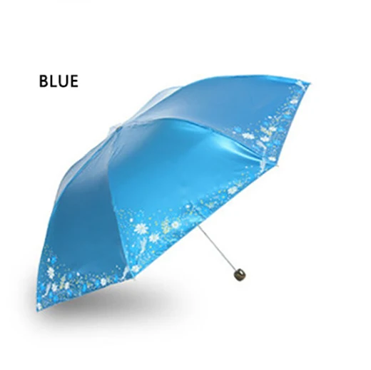 Blue Райские цветы зонтик дождь женский ветрозащитный Сверхлегкий Солнце Дождь Автоматический Складной Зонты женский зонтик рай - Цвет: Blue