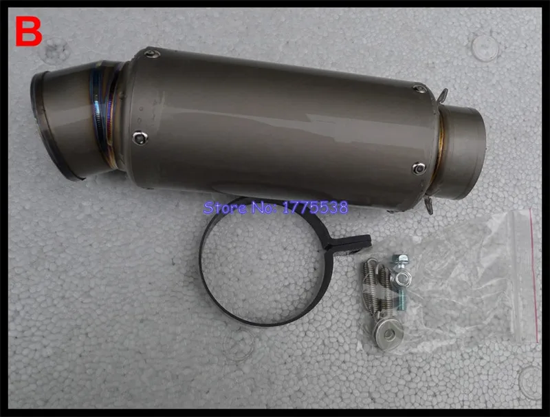B Inlet 65mm ID титанового сплава: 51 мм/54 мм/57 мм/61 мм/63 мм/65 мм/67 мм заказной глушитель выхлопной трубы мотоцикла выхлопная труба глушителя для мотоцикла побега - Цвет: B Inlet 65mm