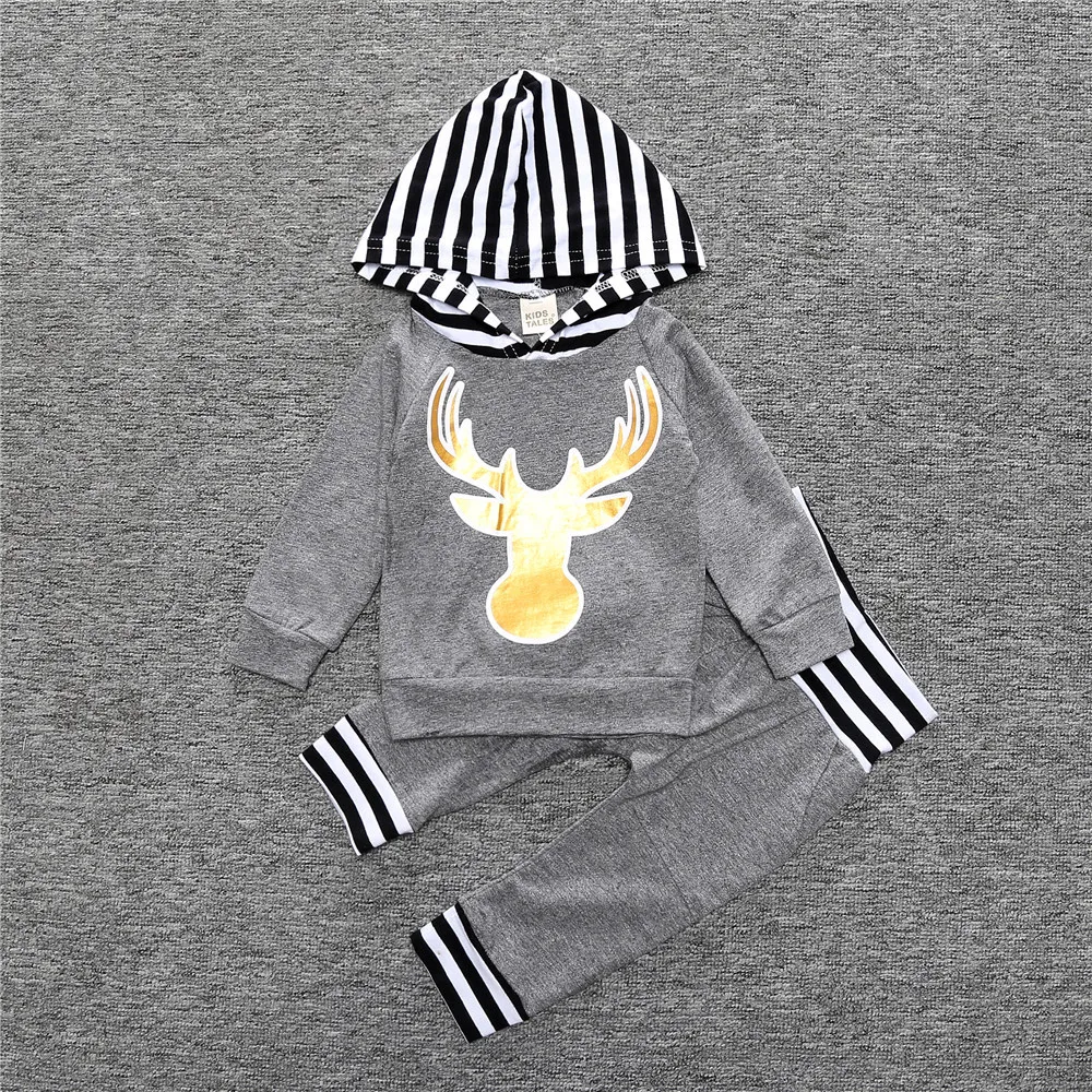 2017 Baby clothing set Boy Girl long sleeve Kids sweatshirt hoody+pants Infantil bebe clothes toddler cloth outerwear coat | Детская