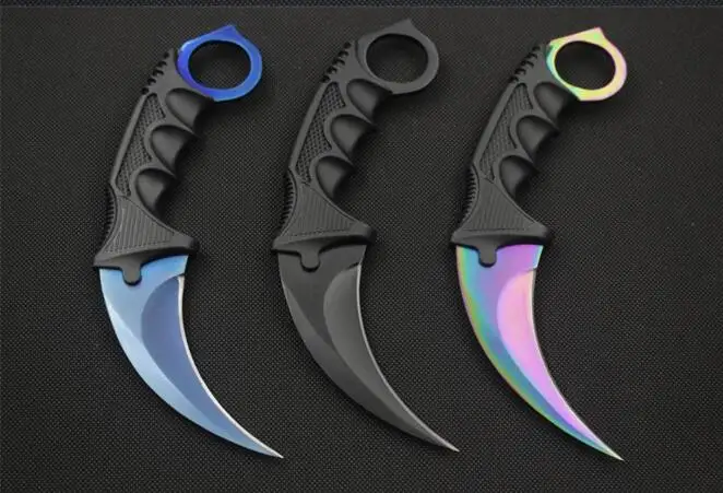 Реального CS Go Karambit Ножи Counter Strike Кемпинг Пеший Туризм выживания оболочка