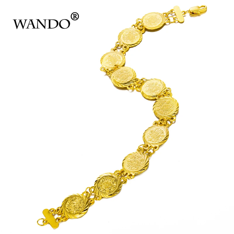 Wando 21 см монета браслет золотые Исламские мусульманские Арабские монеты для