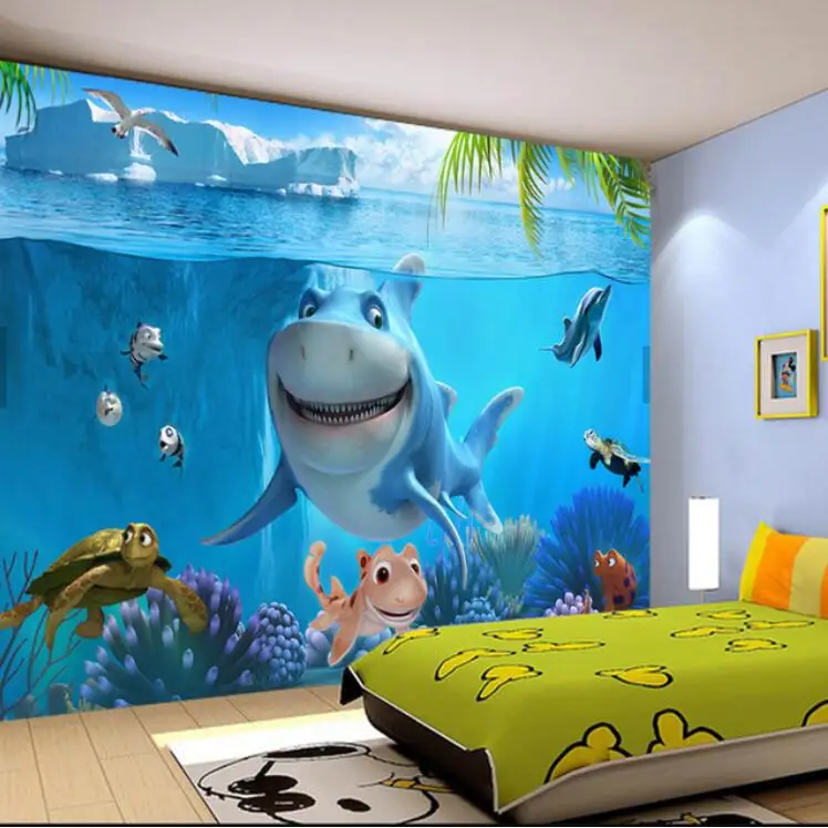 

Custom 3D Mural Wallpaper Canvas Children Bedroom Wall Covering Wall Paper 3d Stereo Sea World Kid Photo Wallpapers Home Decor