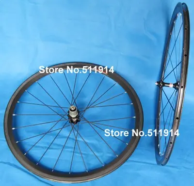 _ Полный углеродный дорожный велосипед 38 мм Clincher Wheelset 700C обод спицы ступицы