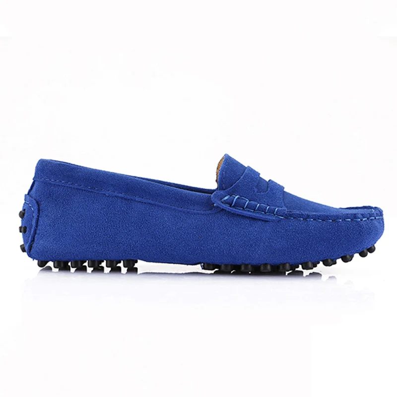 Royal Blue Модная женская обувь на плоской подошве; женская обувь из натуральной кожи; повседневные лоферы на плоской подошве; Мягкие Мокасины без застежки; женская обувь для вождения - Цвет: Royal Blue