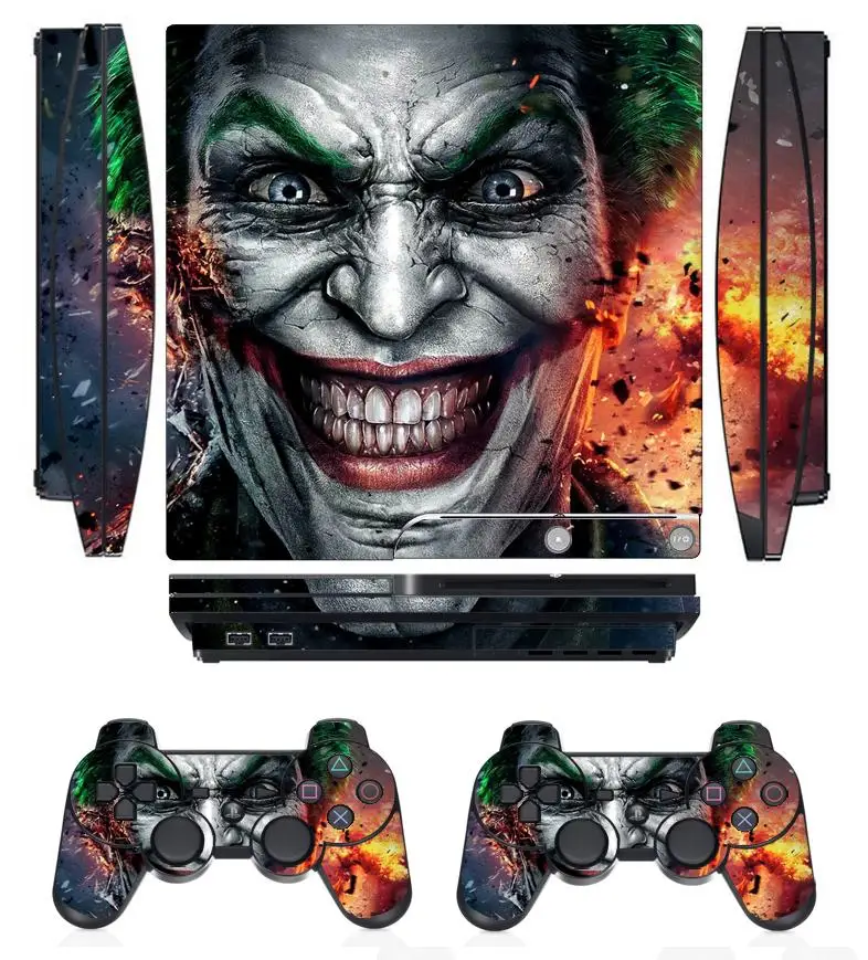 Виниловая Защитная Наклейка Joker 250 для Sony PS3 Slim PlayStation 3 и 2 чехла контроллеров|protector