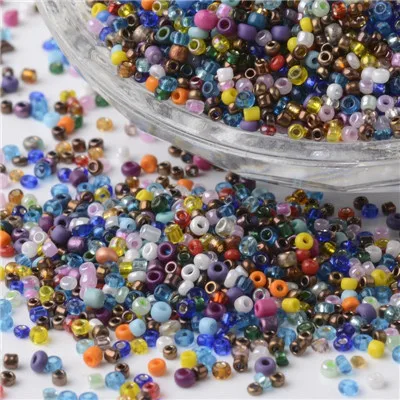 Size 15-0 Mix ColorA 1 пакет 15/0, 12/0, 8/0, 6/0 круглые стеклянные бусины для изготовления ювелирных изделий смешанного стиля, смешанные цвета около 1,5~ 2 мм в диаметре F70 - Цвет: Size 15-0 Mix ColorA