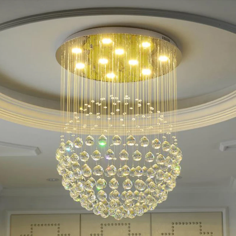 

Modern LED crystal Ceiling Lights round home lighting Minimalist living room dinning room drop lights villa loft Ceiling Lights
