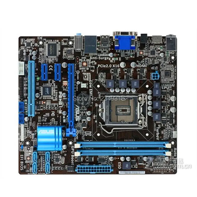 Для Asus P8H61 M рабочего Материнская плата H61 разъем LGA 1155 i3 i5 i7 DDR3 uATX UEFI BIOS