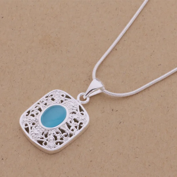 AN091 популярный кулон ожерелья для женщин очаровательный серебряный цвет Lucky 925