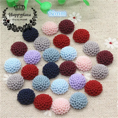 as shows 50pcs 50 шт 12-15 мм Смешанные матовые цвета милые полимерные Винтажные Цветы с плоской задней стороной Кабошон DIY Ювелирные изделия/ремесло украшение для альбома - Цвет: as shows 50pcs