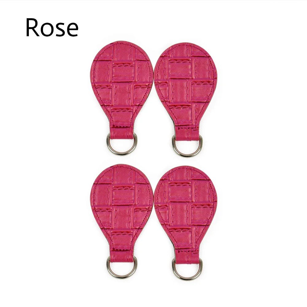Rose TANQU, 2 пары, 4 шт., плетение, узор, пэтчворк, тиснение, ПУ, капля, крепление для Obag, ручка, ремешок, цепь для OBag, Obasket, женская сумка - Цвет: Rose