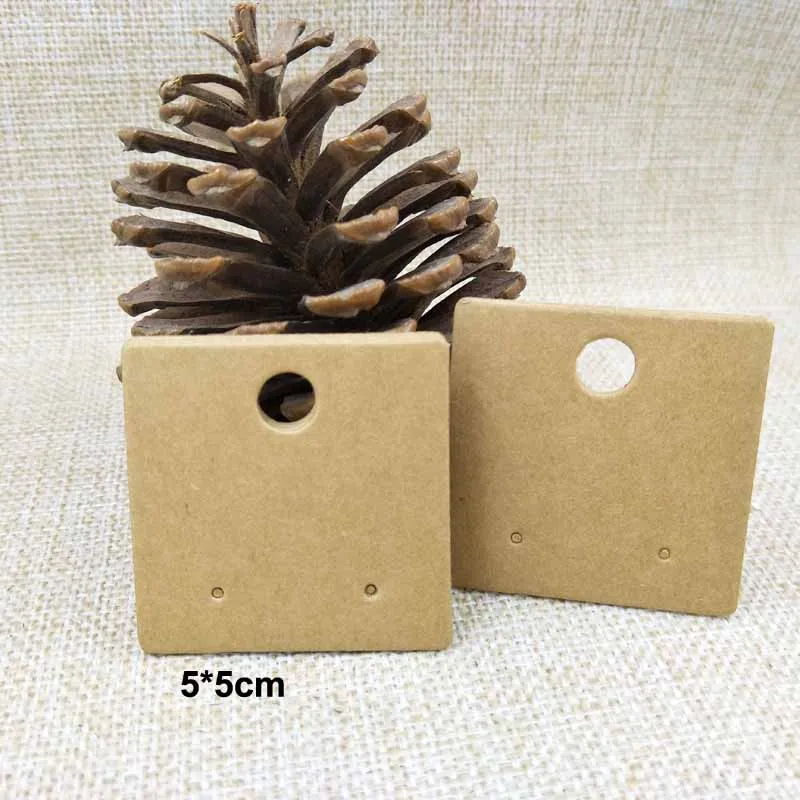 Картон крафт/белый квадратной формы 5*5 см серьги-гвоздики дисплей упаковочная