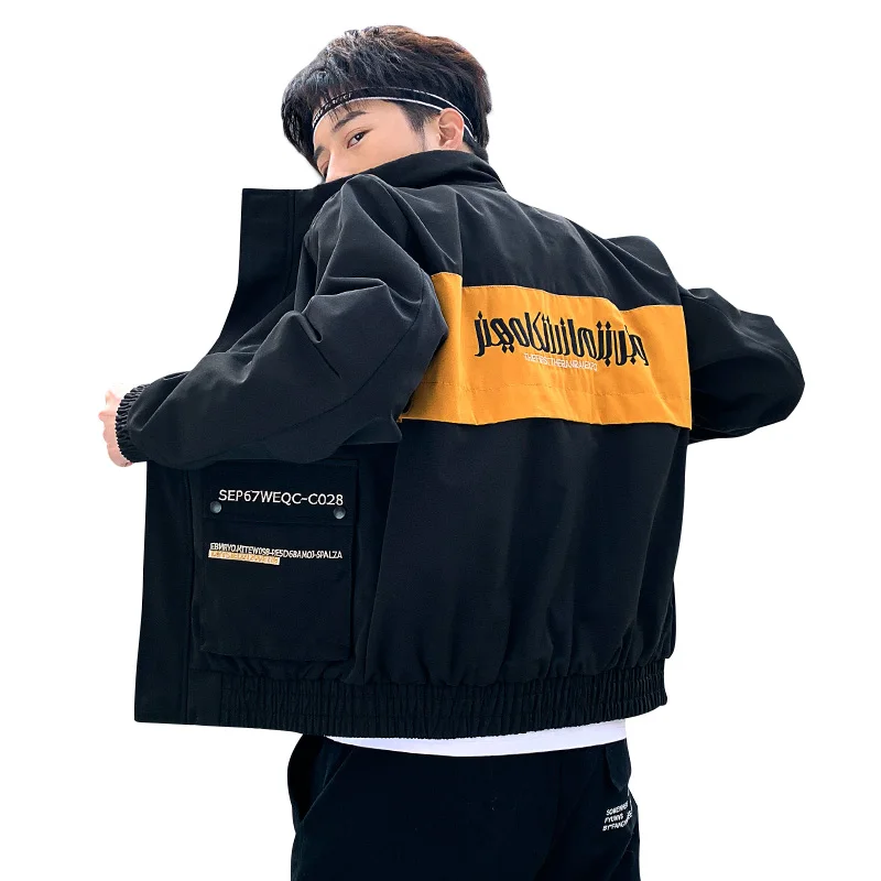 Мужская куртка модная весенняя Повседневная ветровка с воротником-стойкой в