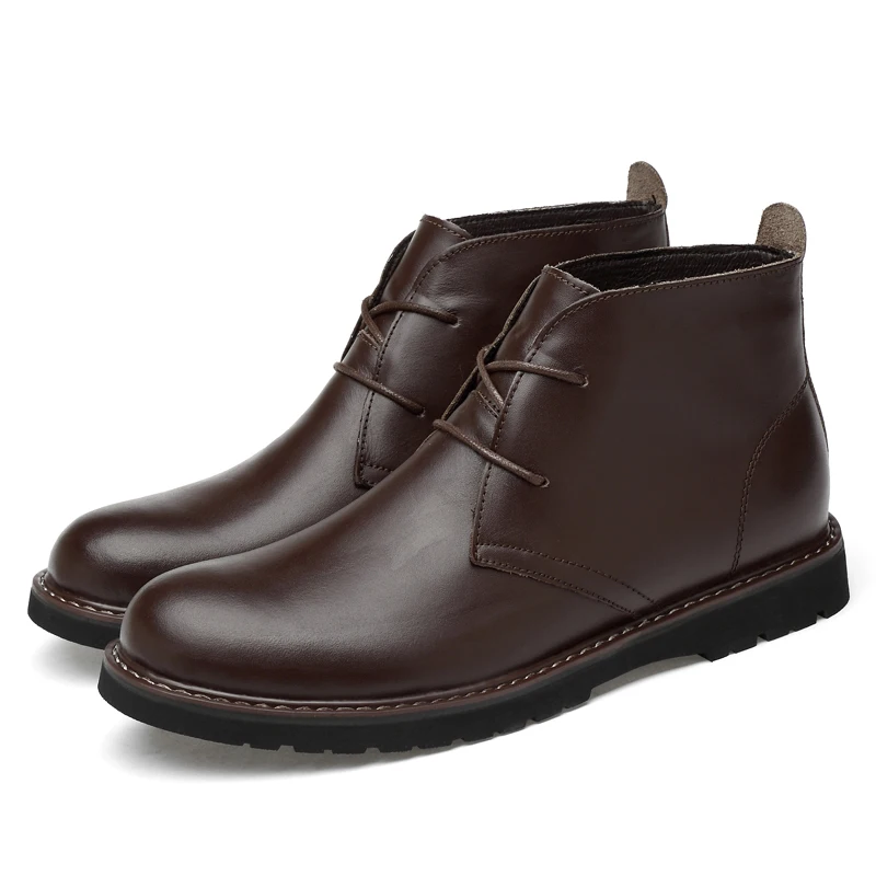 Мужские кожаные ботинки Vosonca деловые из натуральной кожи с высоким берцем на