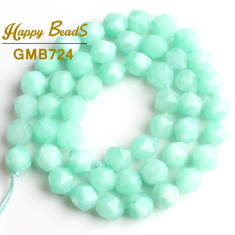 Amazonite Color 8 мм натуральный граненый цветной кварцовый камень Бусины круглые свободные бусины для самостоятельного изготовления ювелирных изделий браслет ожерелье 1" прядь/дюйм - Цвет: Amazonite Color