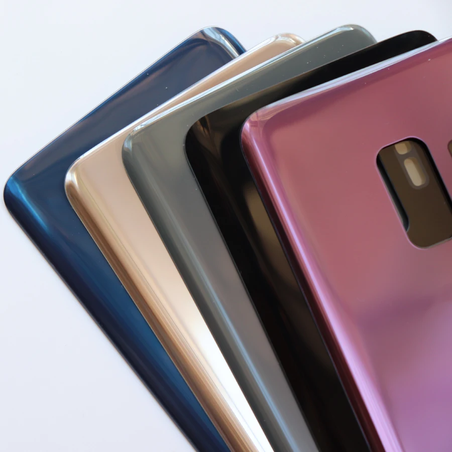 10 шт./лот, стеклянный материал, чехол на заднюю батарейку для samsung Galaxy S9, G960, S9 Plus, G965F, Задняя стеклянная крышка корпуса+ клей