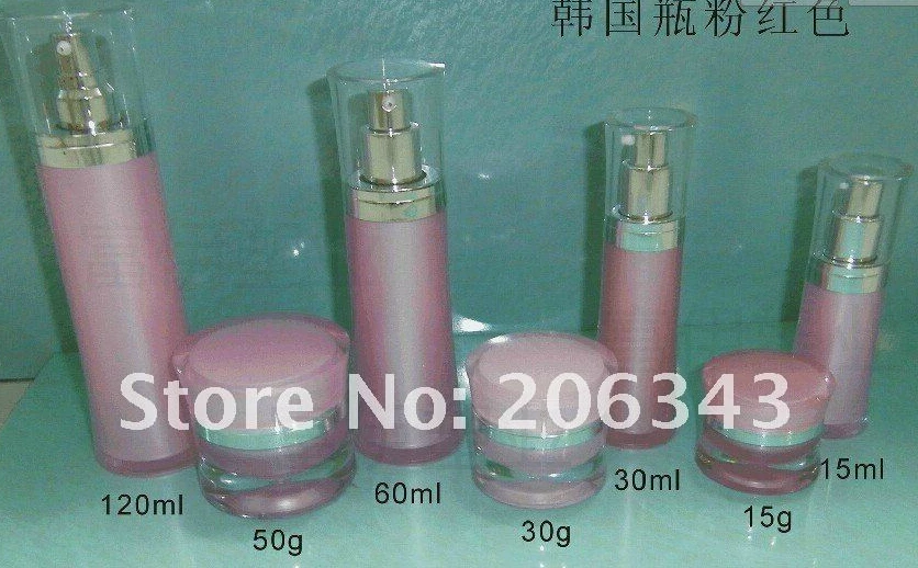 Розовая акриловая бутылка для лосьона с насосом 120 мл косметический контейнер