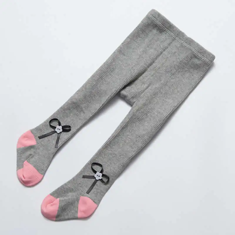 Леггинсы для девочек Хлопковые детские колготки с бантом Чулки Кружевные