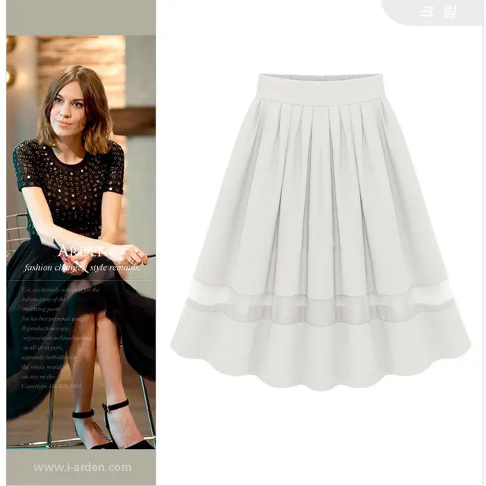 Новинка 2021 года Однотонная шифоновая юбка Цвет белый черный Яркие цвета