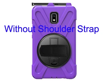 purple Чехол для samsung Galaxy Tab Active 2 SM-T395 SM-T390, поворотный на 360 градусов ремешок/подставка+ плечевой ремень защита от падения - Цвет: purple
