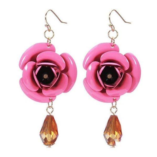 Levanabuy Gold Plated Metal Folwer Beads Dangle Earrings For Women|earrings leaf|earings cuteearrings rock |