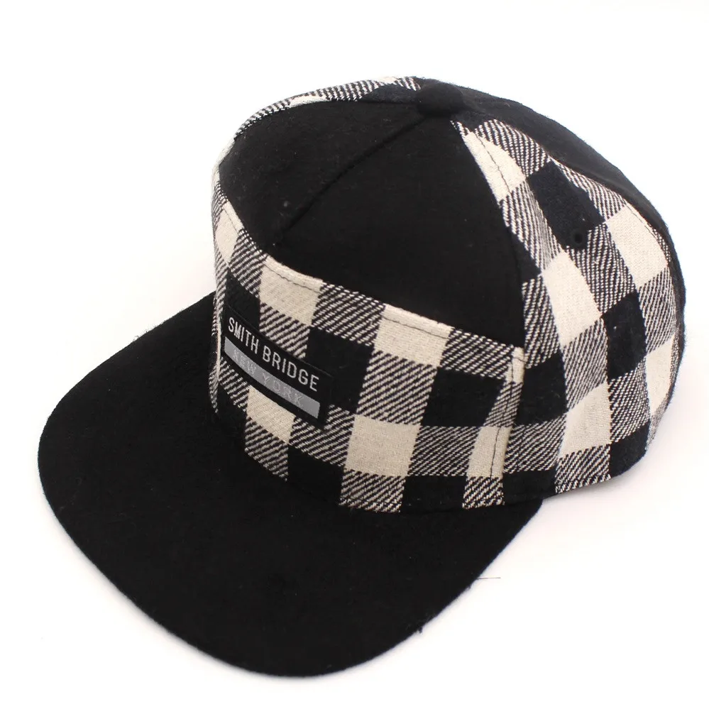 White Minhui Кепка в шотландскую клетку для мужчин и женщин бейсболки Casquette буквы Gorras Planas плоская шляпа для мужчин - Цвет: White