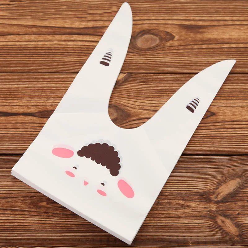 20 шт./лот пакеты для печенья с милыми заячьими ушками пластиковые конфет и