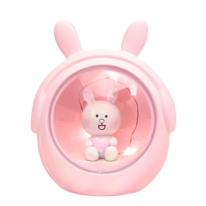 Rabbit B Светодиодный Ночной светильник, альпака, хомяк, единорог, домашний декор, ночной Светильник Светодиодный настольный светильник, детская игрушка для кровати, подарок для девочки - Испускаемый цвет: Rabbit B