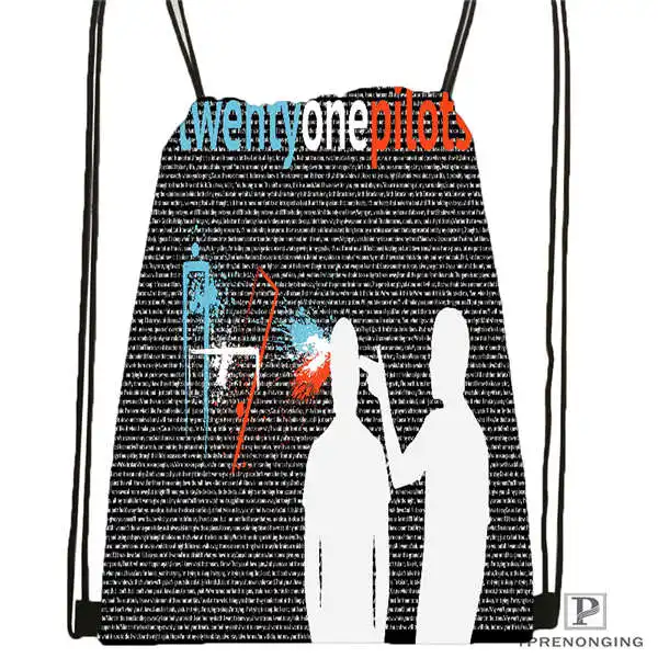 Custom Twenty One Piolots Drawstring рюкзак сумка милый детский (Черная задняя часть) 31x40 см #2018612 01