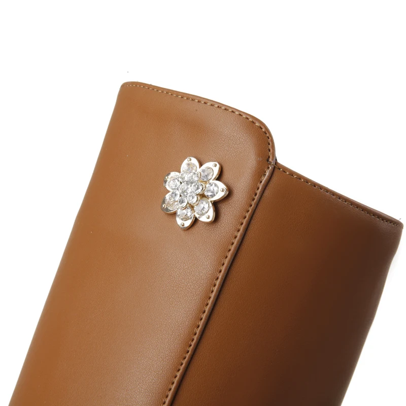 2015 г. Модная зимняя женская обувь большой размер 30 52 сапоги до колена с острым