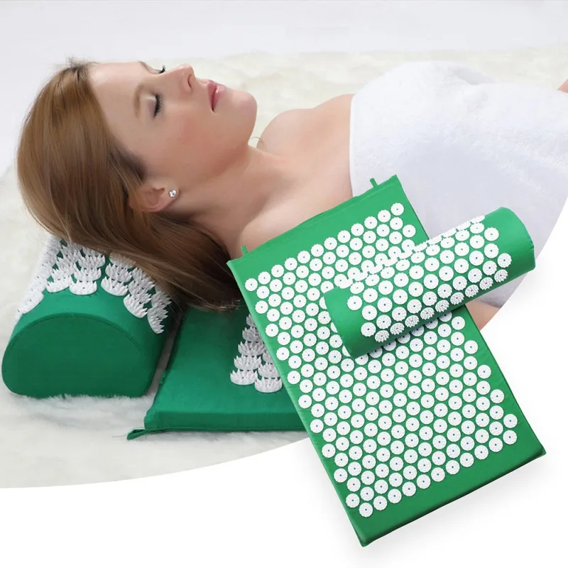 Massager Cushion Acupuncture Sets Relieve Stress Back Pain Acupressure Pad/Pillow Massage Yoga Mats Rose Spike And Relax |
