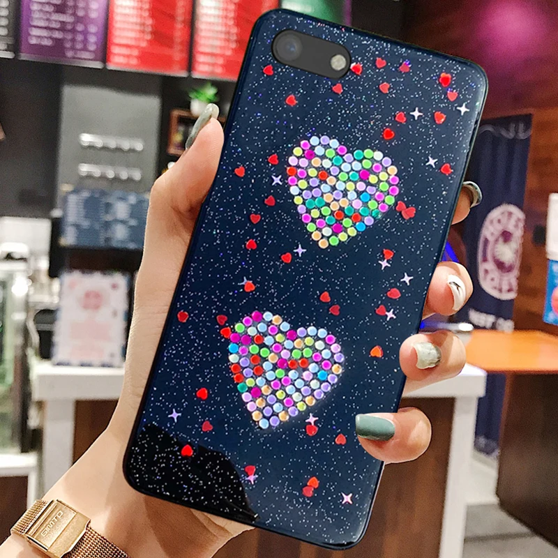Чехол для Honor 7A DUA-L22 Блестящий Мягкий чехол из ТПУ с 5 45 бриллиантами двойной