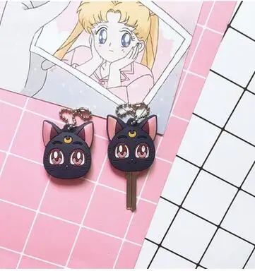 Japanese Anime Kinomoto Cardcaptor Sakura Key Cover Kawaii Cartoon Keychains Silicone Key Cap Covers Cosplay Keychain Rubber Pug