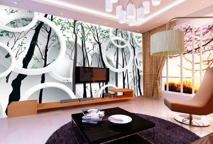 

3D Wallpaper For Walls 3 D forest Mural Wall papers Home Decor Living room 3D Stereoscopic TV Backdrop
