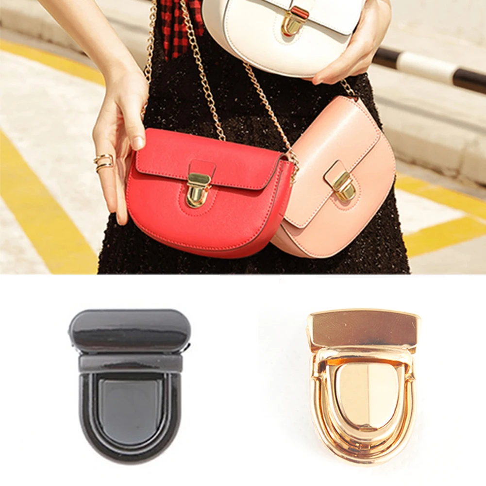 

1PC Durable Buckle Metal Twist Lock Hardware Shape Handbag DIY Turn Lock Bag Clasp Glossy Gold Black Bag Accessories Fermoir Sac