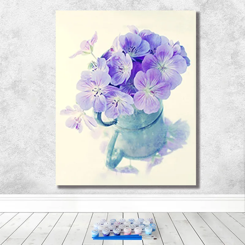 

paint by number art painting by numbers Art flower small fresh hand-painted living room bedroom wall decoration painting